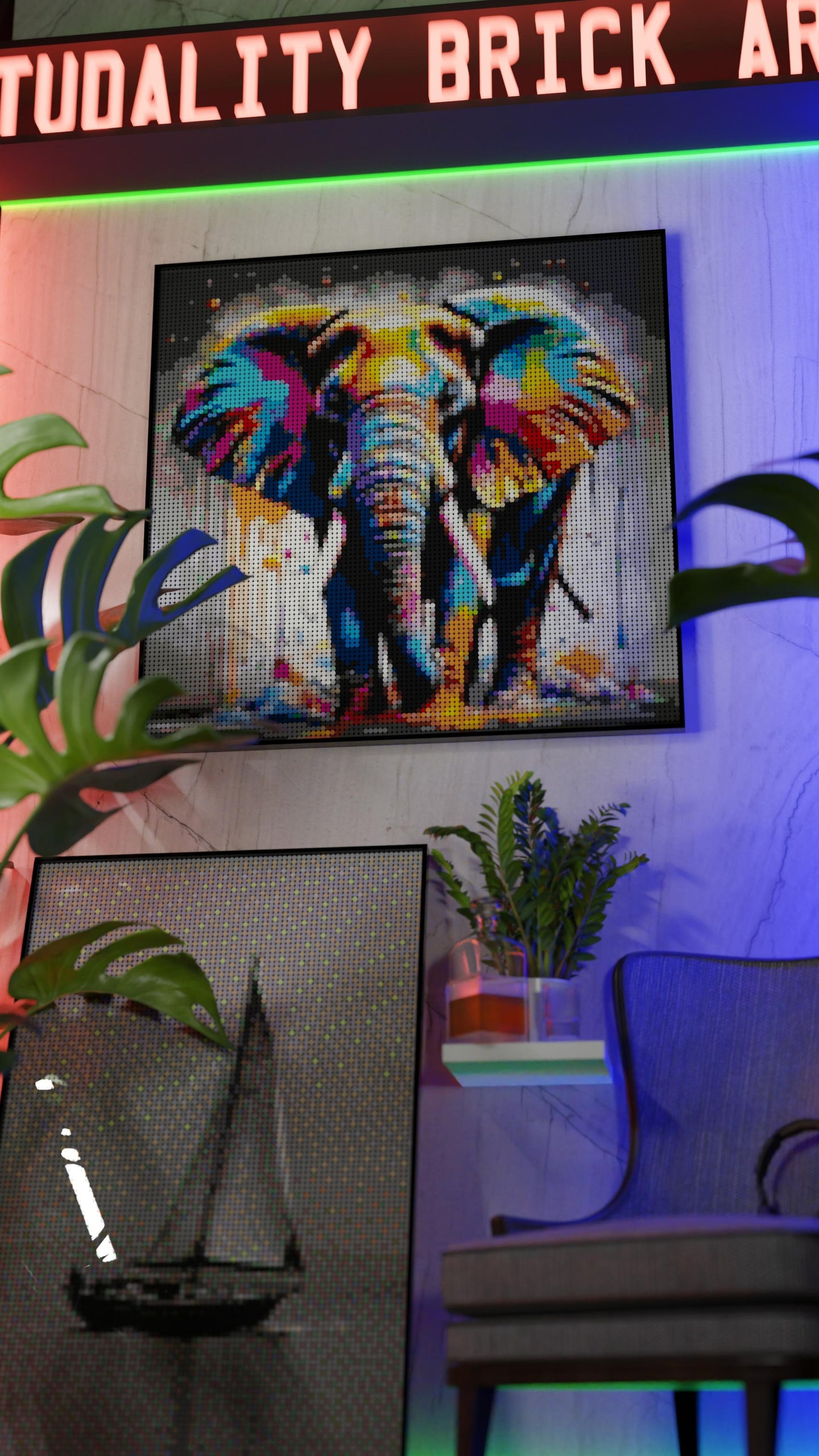 Majestic Giants LEGO® Style mosaic pixel art design for display
